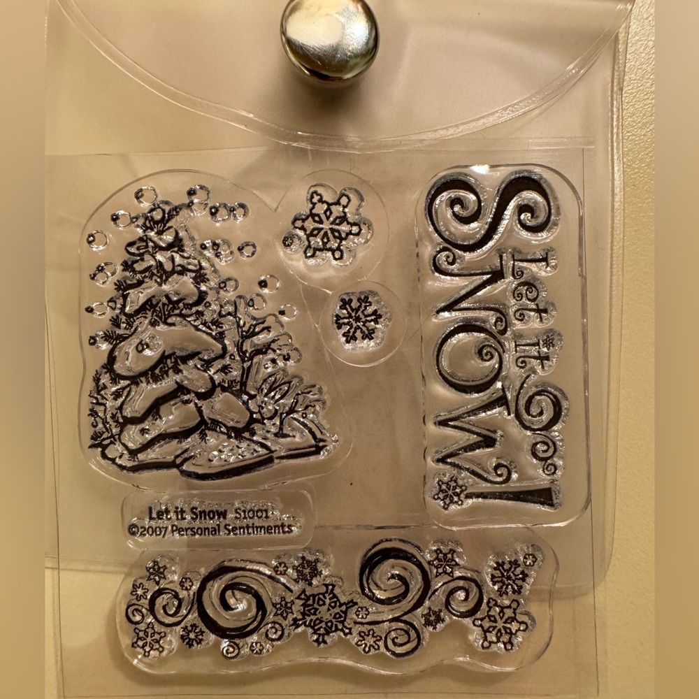 5 sets of unused photopolymer stamps. Sold together in decorative box. NWOT.